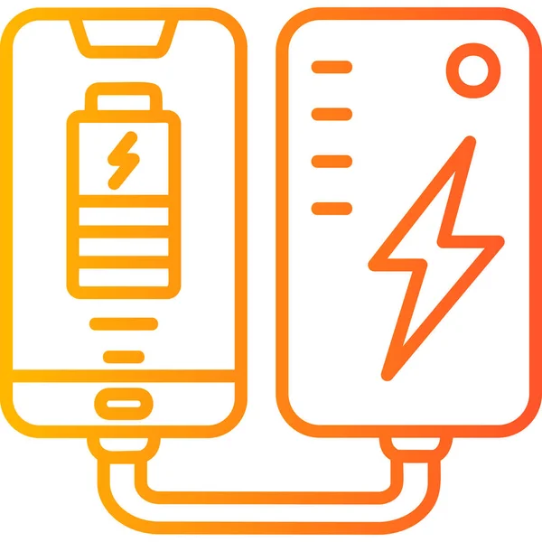 Přenosná Baterie Pro Mobilní Telefon Nabíjecí Smartphone — Stockový vektor