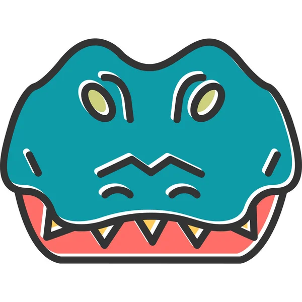 Krokodil Web Symbol Einfache Illustration — Stockvektor