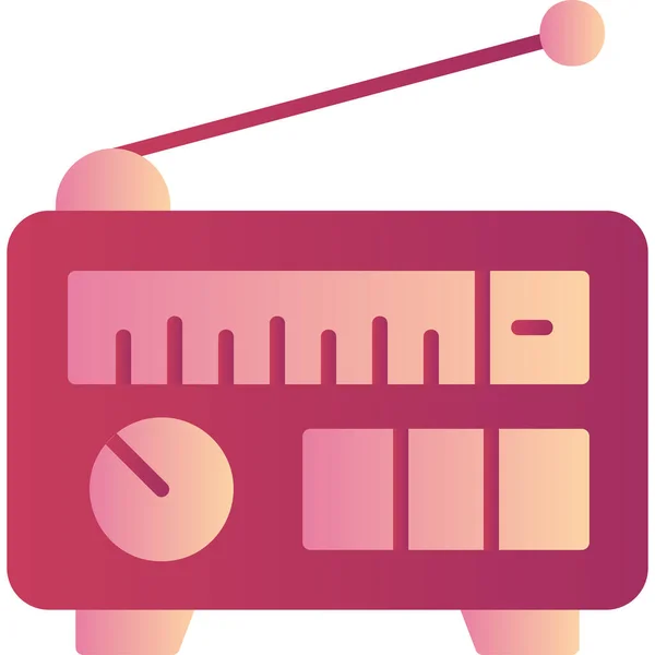 Radio Web Simple Icon Illustration — Stock Vector