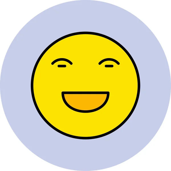 Happy Face Emoji Illustration Icône Simple — Image vectorielle