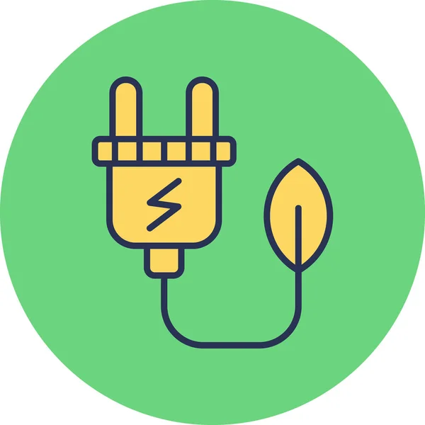 Grüne Energie Web Symbol Einfache Illustration — Stockvektor