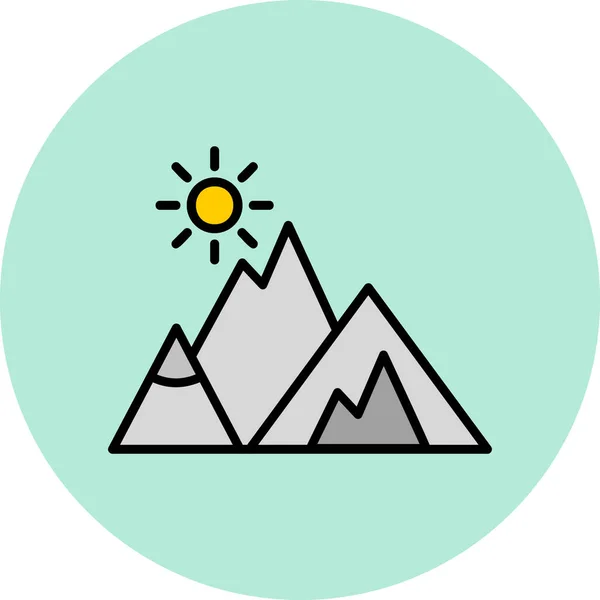 Icono Moderno Montaña Vector Ilustración — Vector de stock