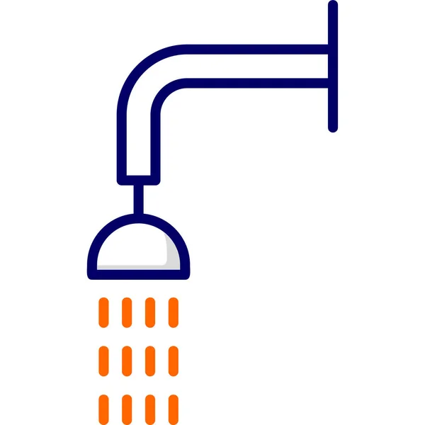 Shower Icon White Color Vector Illustration — Stock Vector