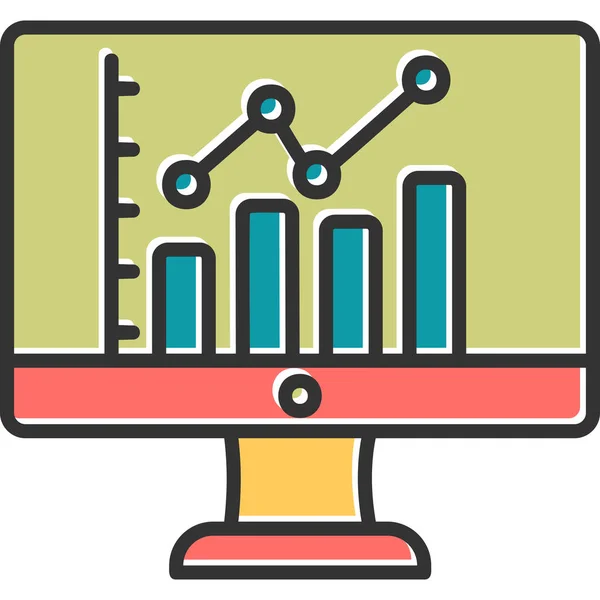 Bar Chart Web Icon Simple Design — Stock vektor