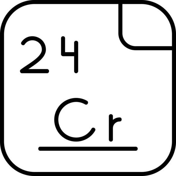 Cromo Elemento Chimico Con Simbolo Numero Atomico Primo Elemento Del — Vettoriale Stock