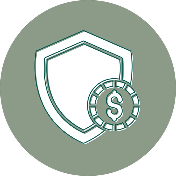 Icono Línea Protección Ilustración Vectorial — Vector de stock