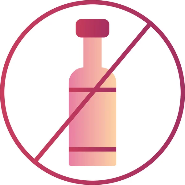 Kein Alkohol Einfache Web Icon Vektor Illustration — Stockvektor