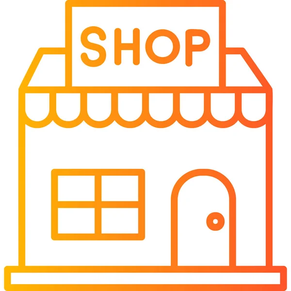 Shop Web Ikon Egyszerű Illusztráció — Stock Vector
