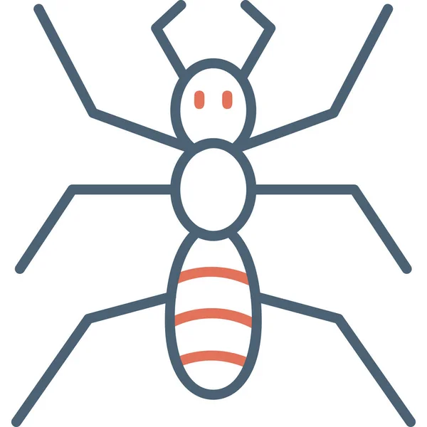 Ant Icono Web Ilustración Simple — Vector de stock