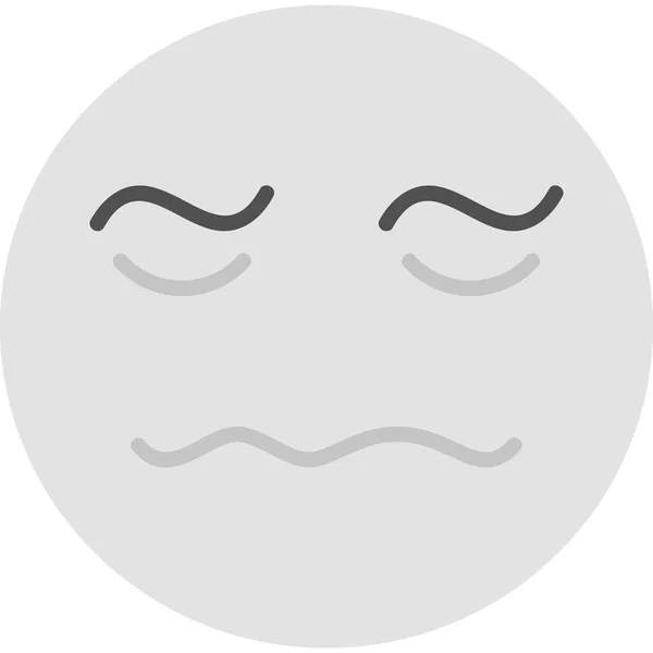Ashamed Face Expression Simple Flat Icon — Stock Vector