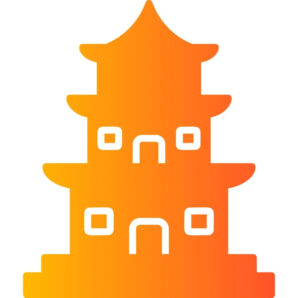 Tempel Web Ikone Einfaches Design — Stockvektor