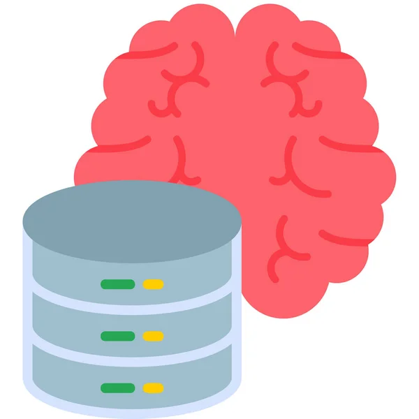 Brain Server Modern Vector Icon Illustration — Stock Vector