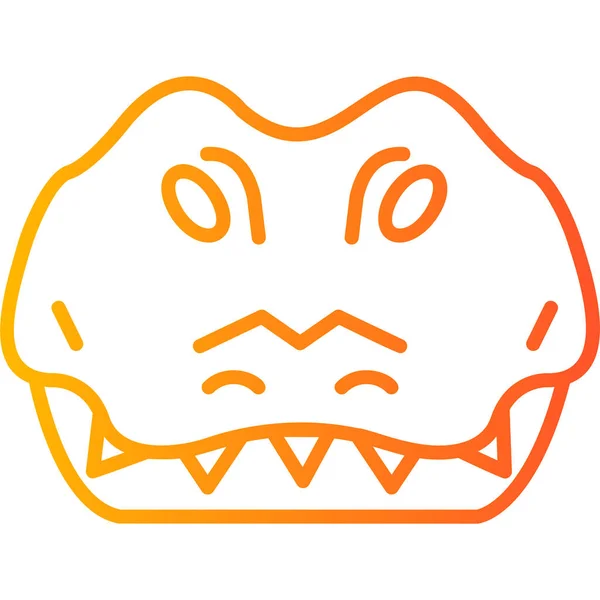 Crocodilo Ícone Web Ilustração Simples — Vetor de Stock