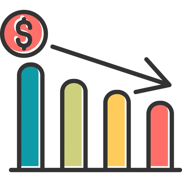 Profit Decrease Icon Simple Illustration — Stock Vector