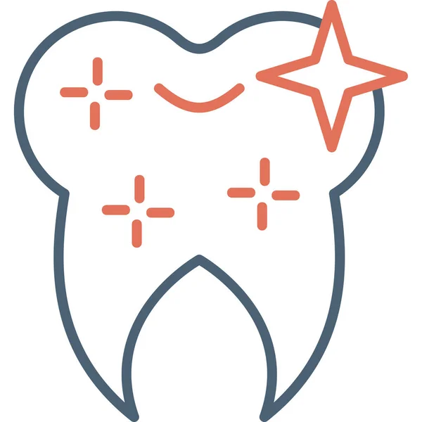Graphic Cartoon Art Illustration Healthy Clean Tooth — Stok Vektör