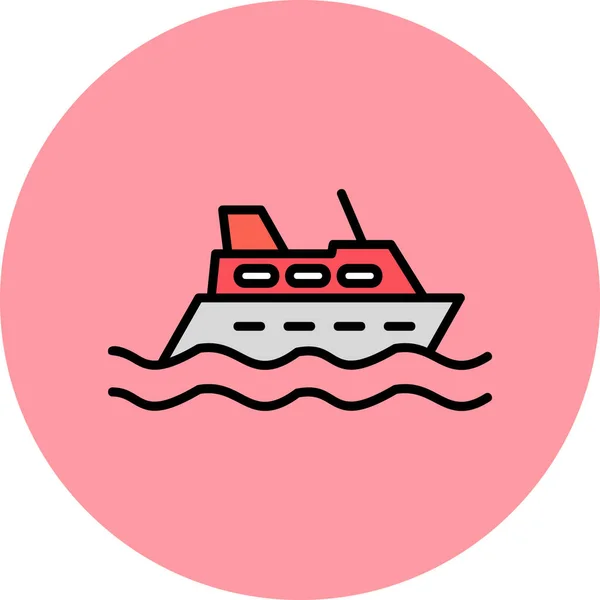 Bateau Croisière Icône Web Illustration Simple — Image vectorielle