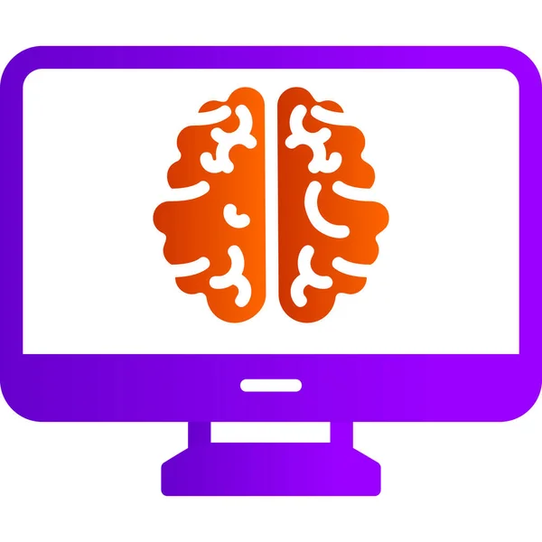 Cerveau Icône Web Illustration Simple — Image vectorielle