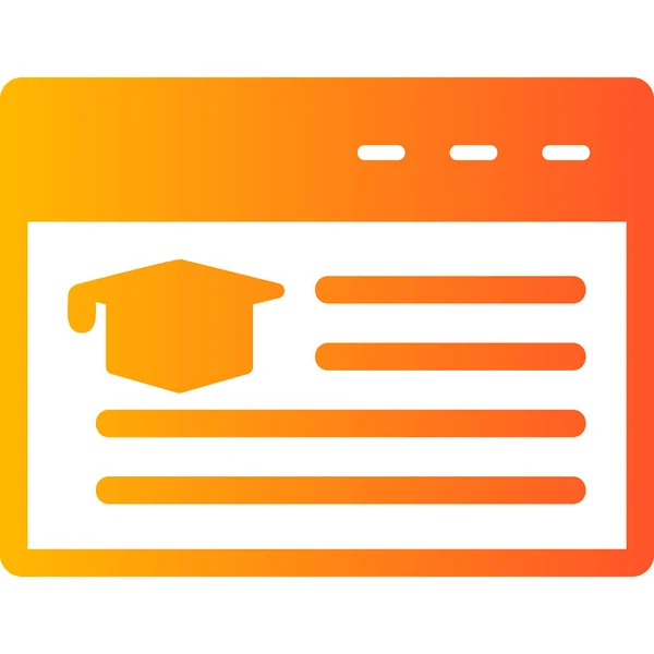 Online Education Simple Web Icon — Διανυσματικό Αρχείο