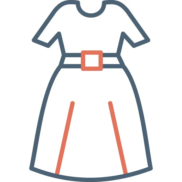 Красивое Женское Платье Векторная Иллюстрация — стоковый вектор