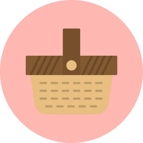 Picnic Icono Cesta Vector Ilustración — Archivo Imágenes Vectoriales