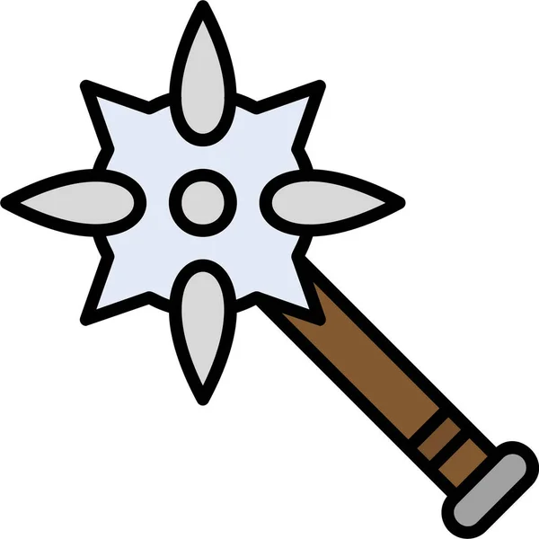 Illustration Medieval Mace Icon — Stock Vector