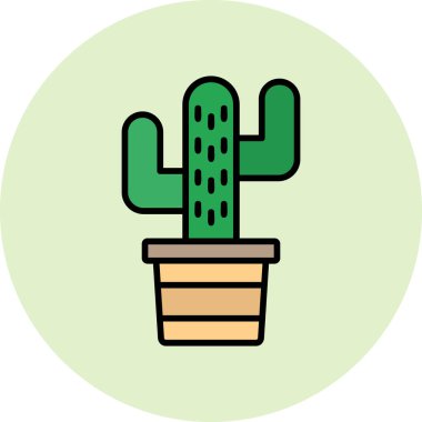 Kaktüs simgesi, modern tasarım illüstrasyonu