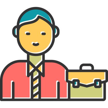 Çantalı iş adamı, vektör illüstrasyonu