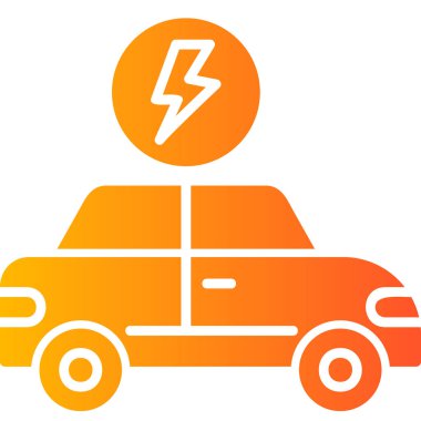 Electric Car modern simgesi, vektör illüstrasyonu