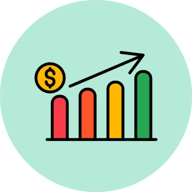 Profit 'in vektör illüstrasyonu büyüyen modern simge