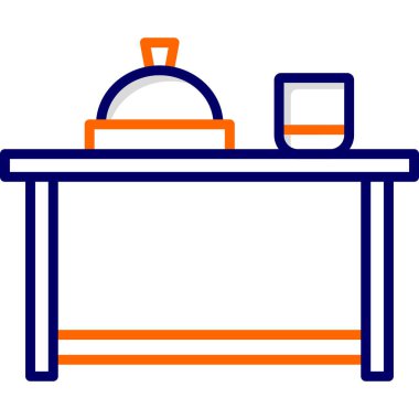 Akşam yemeği modern ikon vektör çizimi