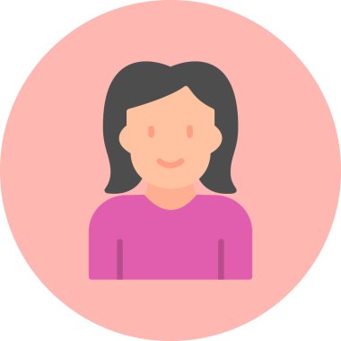 kadın web simgesi vektör illüstrasyonu