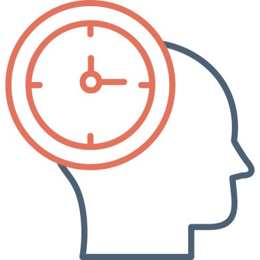 Saat zamanı insan kafası, akıllı telefon aygıtının dijital çizimi 