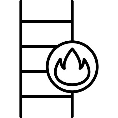 Yangın merdiveni modern ikon vektör çizimi