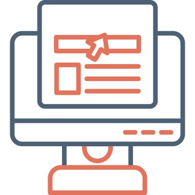 Çevrimiçi haber modern simgesi, vektör illüstrasyonu