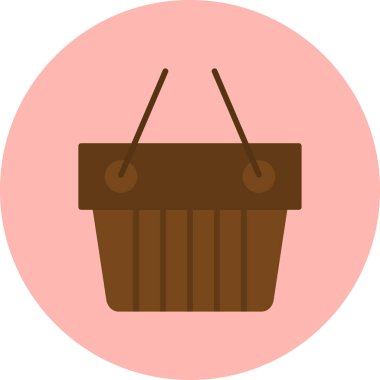 Alışveriş sepeti simgesi, vektör illüstrasyonu basit tasarım