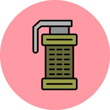  Sis bombası. Web simgesi vektör illüstrasyonu