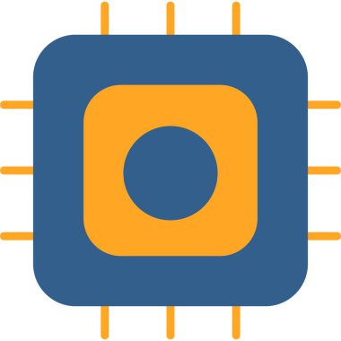 İşlemci modern simgesi, vektör illüstrasyonu