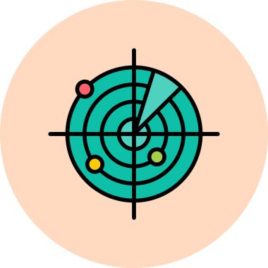 Radar. Web simgesi vektör illüstrasyonu