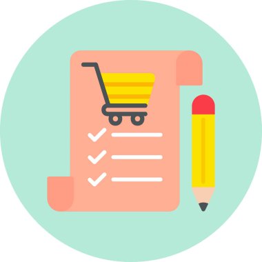 Alışveriş Listesi web simgesi basit illüstrasyon