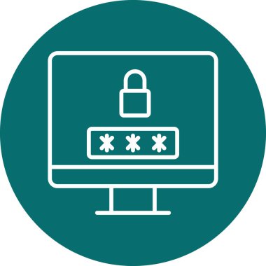 Güvenlik. Web simgesi basit bir illüstrasyon. Ekranı Kilitle