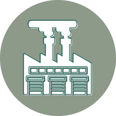 Fabrika modern simgesi, vektör illüstrasyonu