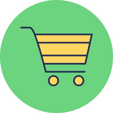 Alışveriş arabası modern simge, vektör illüstrasyonu