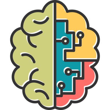 beyin ikonu vektör illüstrasyonu