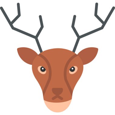 Geyik. Web simgesi basit illüstrasyon