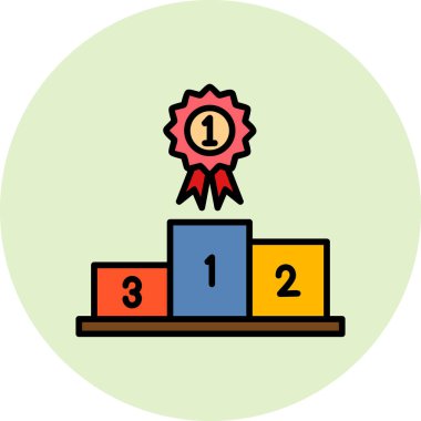 Kazandım. Web simgesi vektör illüstrasyonu