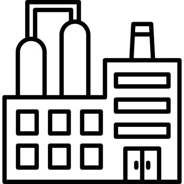 Fabrika modern simgesi, vektör illüstrasyonu