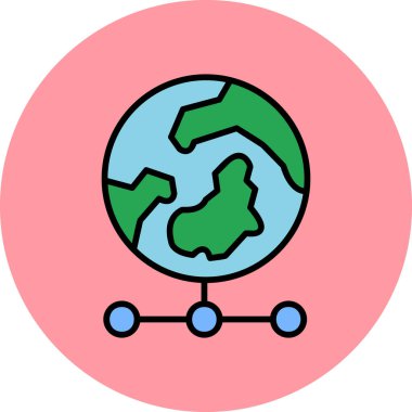 Dünya Sistemi. Web simgesi basit illüstrasyon