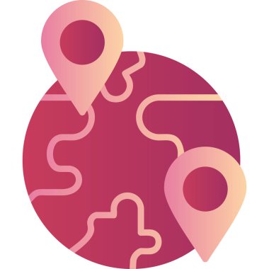 Dünya Turizm Ağı simgesi basit gösterim 