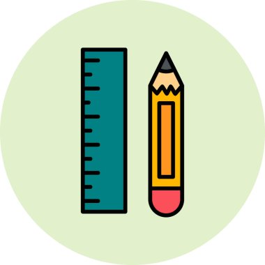 kalem ve cetvel kutsal kişilerin resmi, vektör çizim