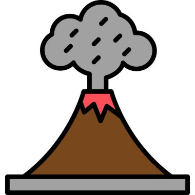 Yanardağ. Web simgesi basit illüstrasyon 